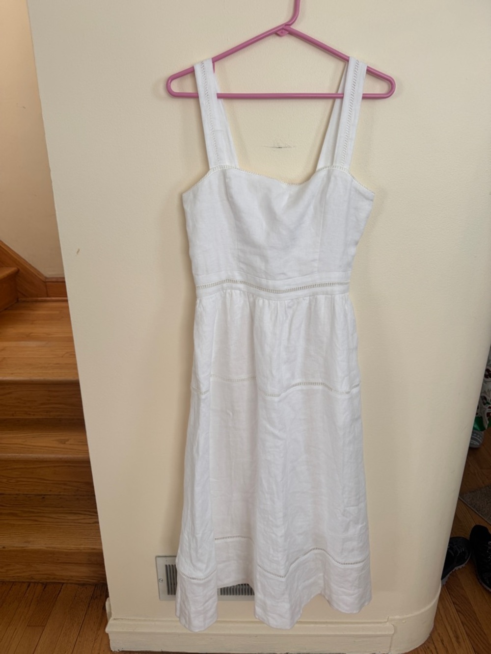 Reformation Everett Linen Dress in White Size 8 - Picture 4 of 14